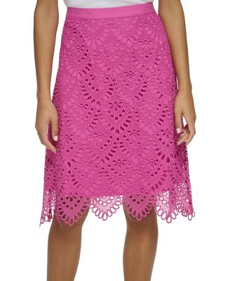 Women's Tile Lace Scalloped-Hem Skirt