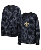 Women's MSX by Michael Strahan Black Pittsburgh Steelers Bailey Tie-Dye Tri-Blend Pullover Sweatshirt Size: Small