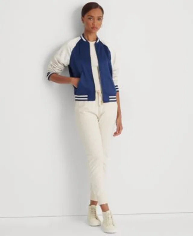 Lauren Ralph Lauren Embroidered Satin Bomber Jacket - Macy's