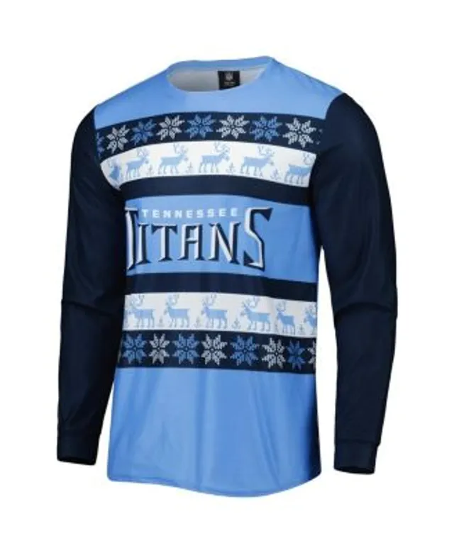 FOCO Men's Navy Tennessee Titans Wordmark Ugly Pajama Set - Macy's