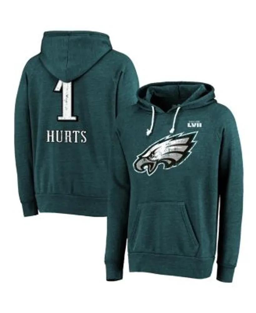 Majestic Men's Threads Jalen Hurts Midnight Green Philadelphia Eagles Super  Bowl LVII Name and Number Pullover Hoodie