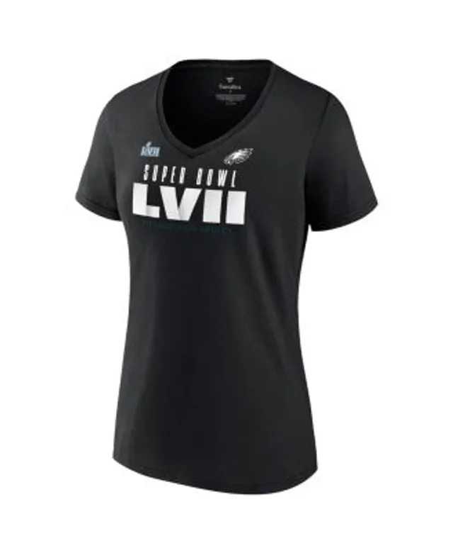Women's Fanatics Branded Black Philadelphia Eagles Super Bowl LVII Varsity  Roster V-Neck T-Shirt