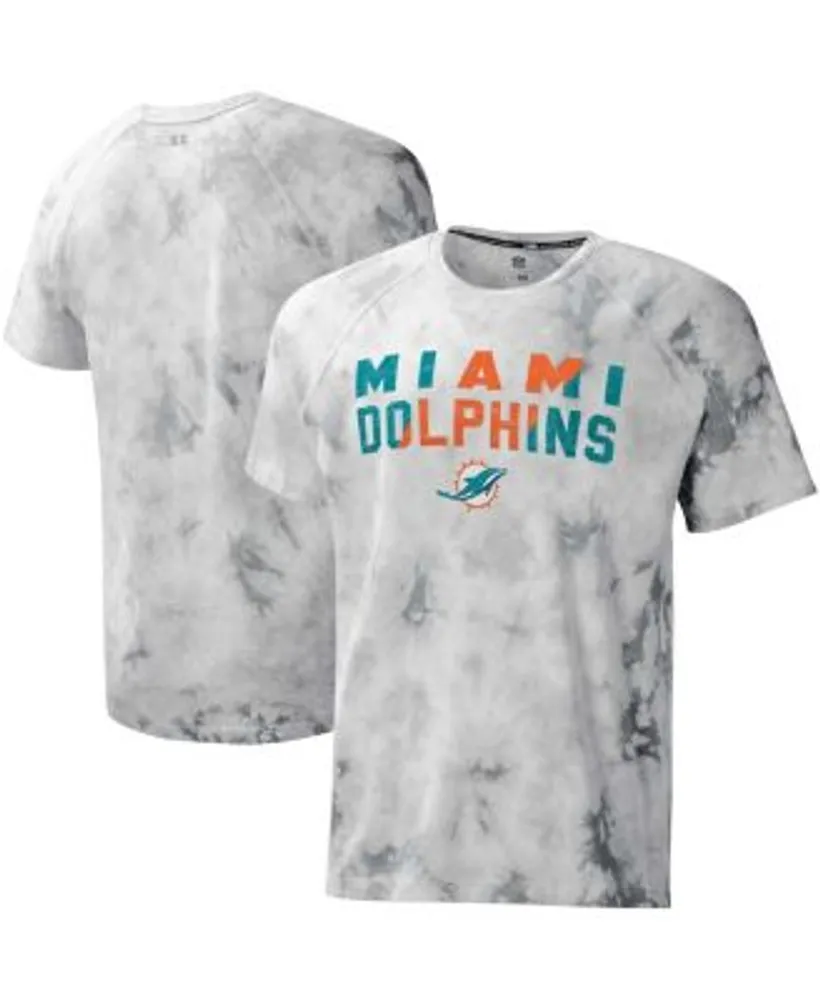 Men's Nike Aqua/Orange Miami Dolphins Historic Raglan Crew Performance  Sweater