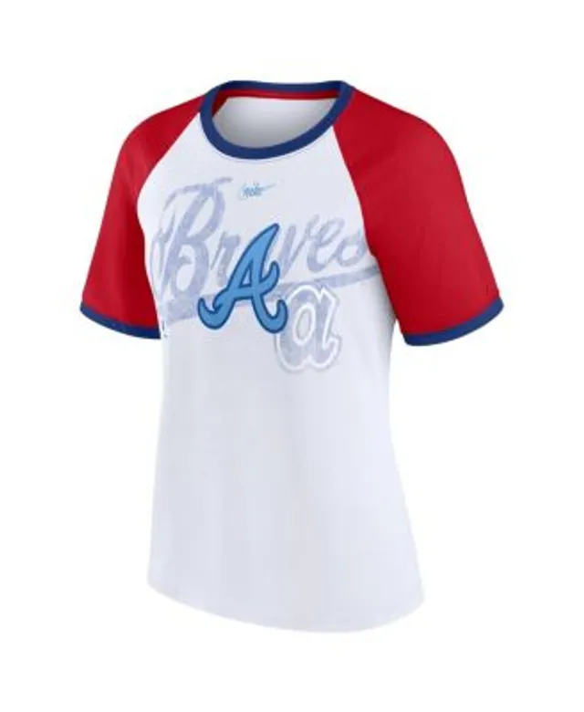 Women's Nike White Los Angeles Dodgers Hipster Swoosh Cinched Tri-Blend Performance Fashion T-Shirt