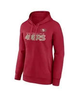 San Francisco 49ers Fanatics Branded Women's Lock It Down Pullover Hoodie -  Scarlet/Black