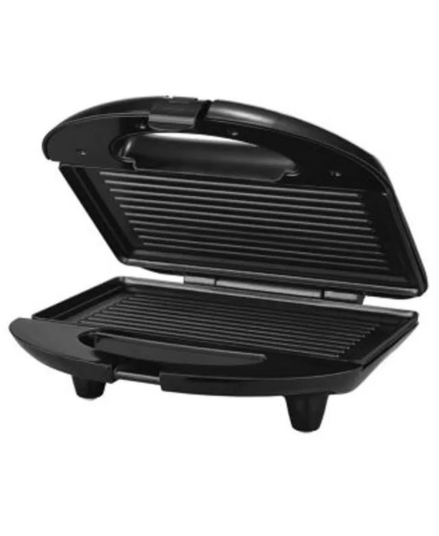 HOMCOM 4 Slice Panini Press Grill, Stainless Steel Sandwich Maker with Non-Stick