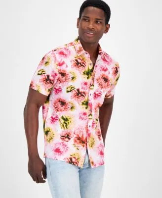 Men's Garden Regular-Fit Floral-Print Button-Down Shirt