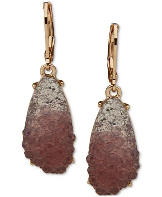 Gold-Tone Purple Ombré Stone Drop Earrings