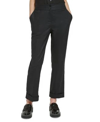 Women's Linen-Blend Cuffed Pants