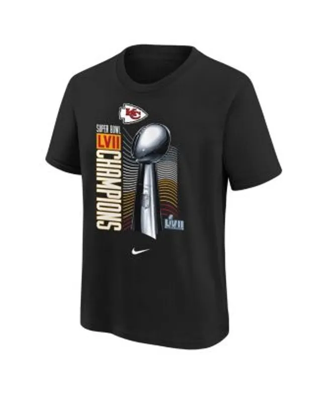 Youth Nike Black Kansas City Chiefs Super Bowl LVII Champions Locker Room Trophy Collection Long Sleeve T-Shirt Size: Large