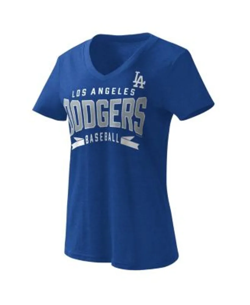 Women's G-III 4Her by Carl Banks White Los Angeles Dodgers Team Graphic V-Neck Fitted T-Shirt Size: Medium