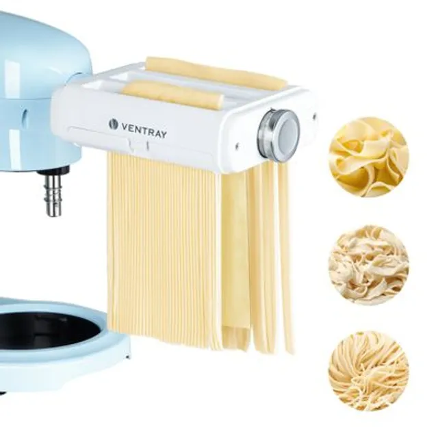 Stand Mixer Pasta Maker Attachment 3 in 1 Pasta Sheet Roller, Spaghetti Cutter, Fettuccine Cutter - Black