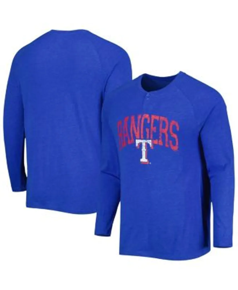 Concepts Sport Men's Royal Texas Rangers Inertia Raglan Long Sleeve Henley  T-shirt