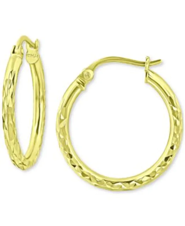 Giani Bernini Mother of Pearl & Cubic Zirconia Dangle Hoop Earrings in 18k  Gold-Plated Sterling Silver, Created for Macy's