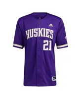 Men's adidas White Washington Huskies Button-Up Baseball Jersey