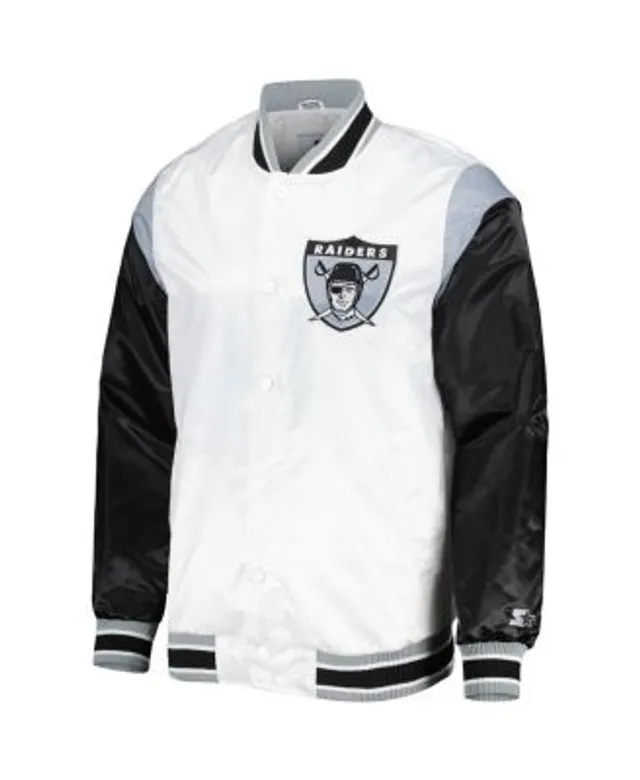 Las Vegas Raiders The Wild Collective Metallic Bomber Full-Snap Jacket -  Silver