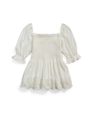 Big Girls Smocked Jersey Short Sleeves Top