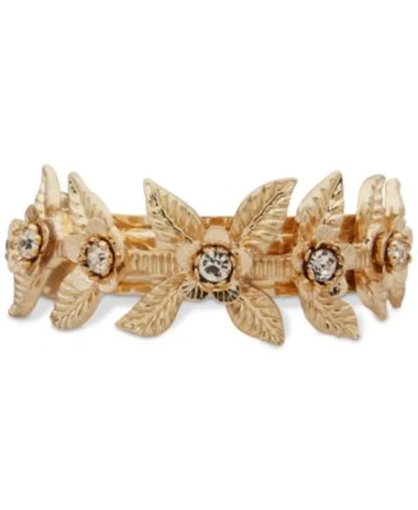 Small crystal-embellished resin and gold-tone hair clip