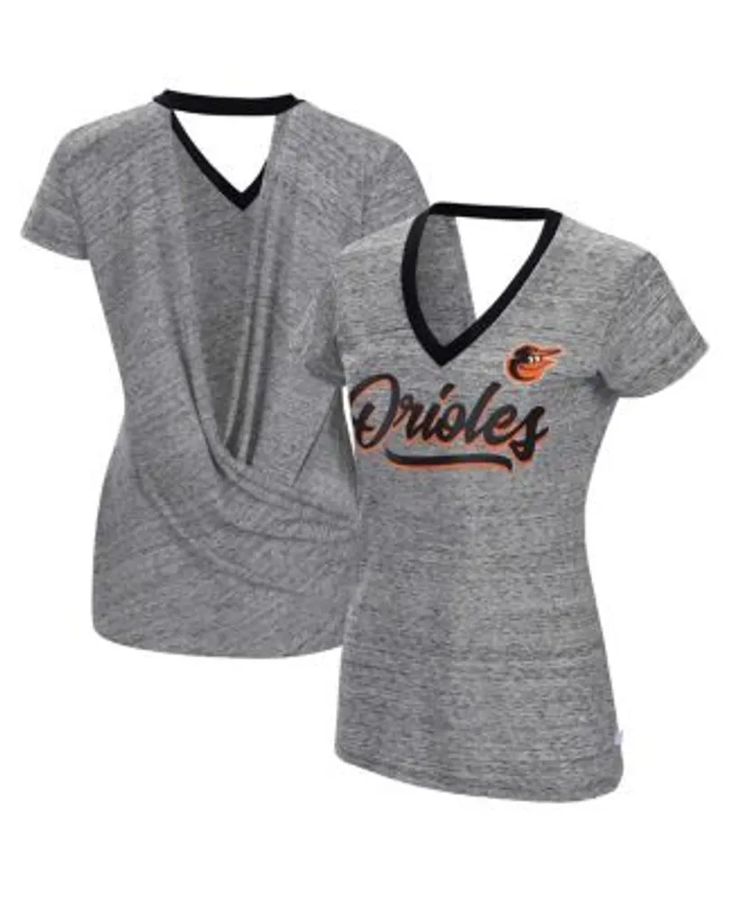 Touch Women's Black Baltimore Orioles Halftime Back Wrap Top V