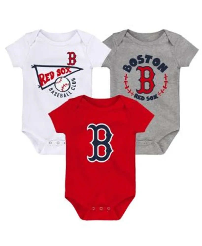 Newborn Red/Heather Gray Boston Red Sox Little Slugger Two-Pack Bodysuit Set