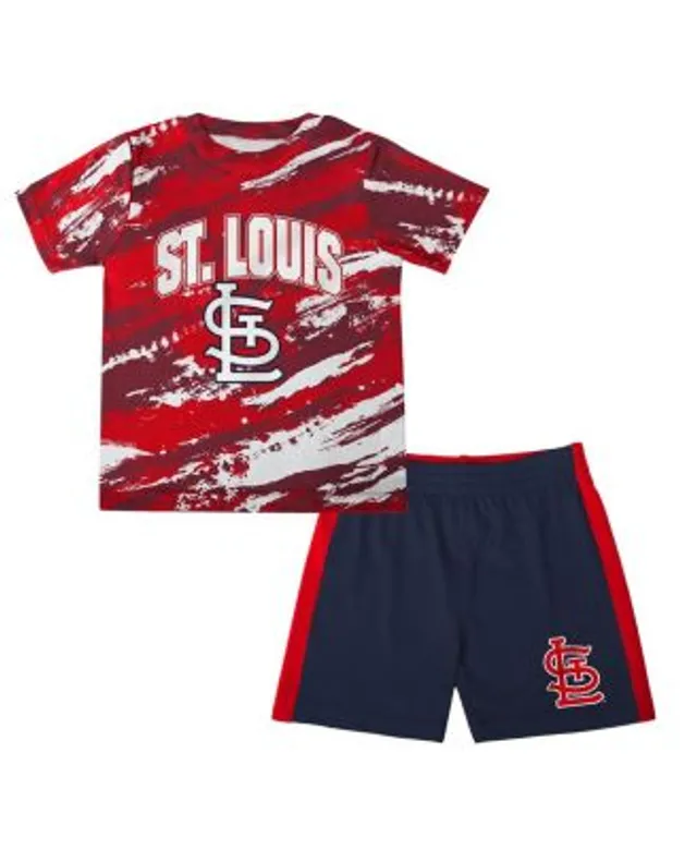 Outerstuff Atlanta Braves Preschool The Lineup V-Neck T-Shirt & Shorts Set - White/Navy