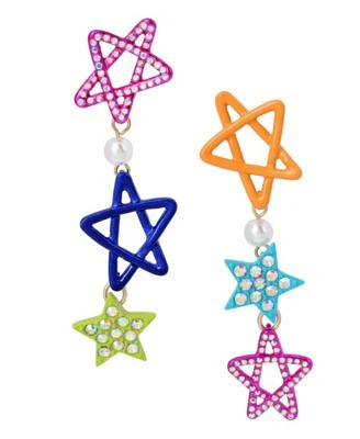 Faux Stone Starry Mismatched Earrings