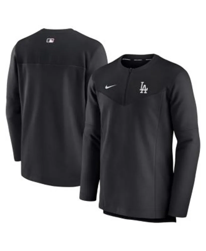 Nike Men's Black Los Angeles Dodgers Authentic Collection Game Time  Performance Half-Zip Top