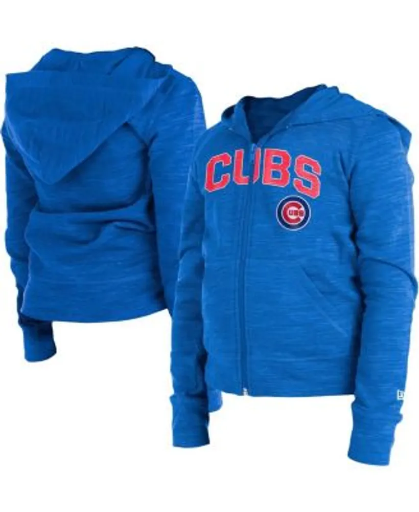 New Era Girls Youth Royal Chicago Cubs Space Dye Full-Zip Hoodie