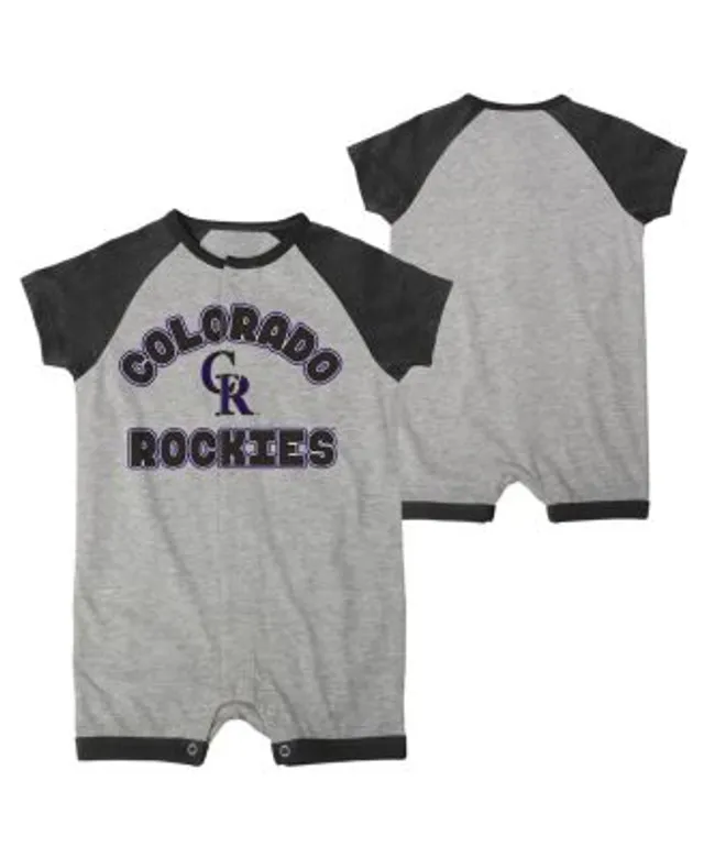 Outerstuff Infant Boys and Girls Heather Gray Detroit Tigers Extra Base Hit  Raglan Full-Snap Romper