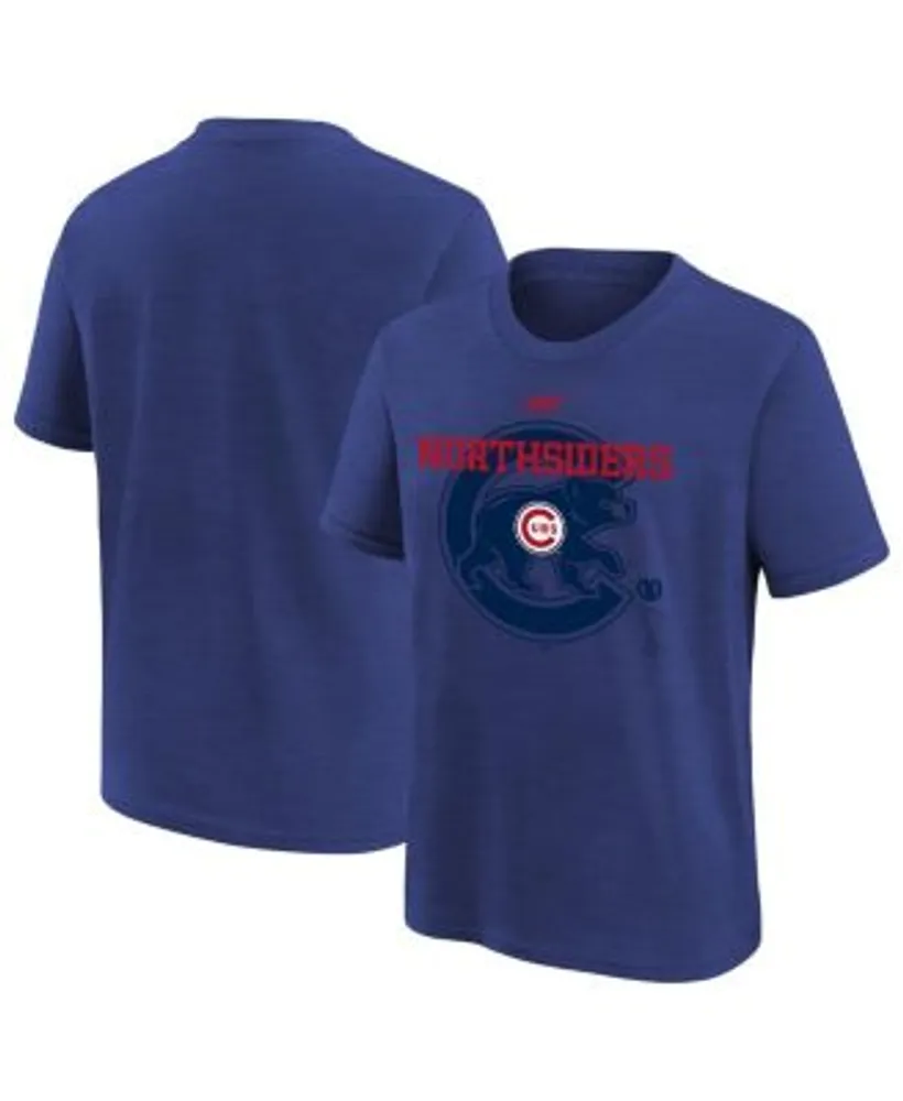 Nike Youth Boys and Girls Royal Chicago Cubs Rewind Retro Tri-Blend T-shirt