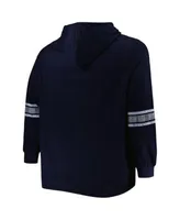 Profile Women's Navy New York Yankees Plus Colorblock Pullover Hoodie