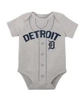 Girls Newborn & Infant Navy/Heather Gray Atlanta Braves Little Fan Two-Pack Bodysuit Set