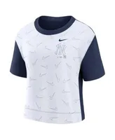 Women's White/Navy New York Yankees Raglan V-Neck T-Shirt