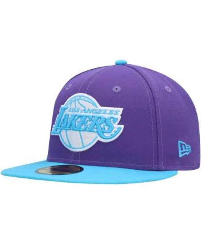 Mitchell & Ness Los Angeles Lakers The City Fitted Size 7 3/8 Hat Cap -  Light Blue