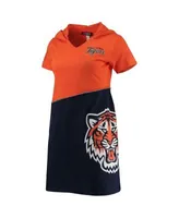 Refried Apparel Women's Orange, Navy Detroit Tigers Hoodie Dress