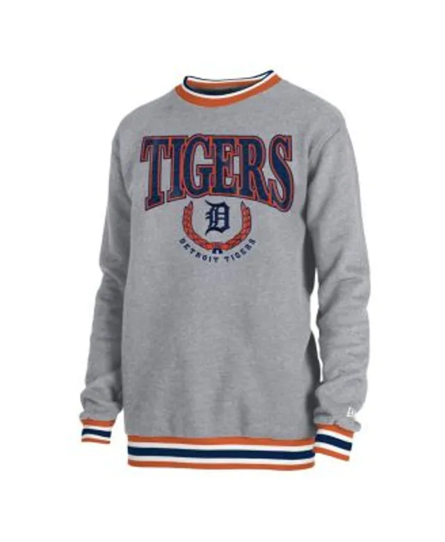 New Era Men's Heather Gray Detroit Tigers Throwback Classic Pullover  Sweatshirt