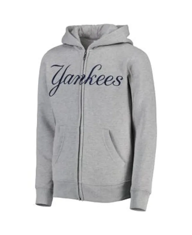 Youth Heather Gray Oakland Athletics Wordmark Full-Zip Hoodie