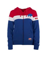 Women's Chicago Cubs New Era Red/Royal Plus Size Colorblock French Terry  Full-Zip Hoodie