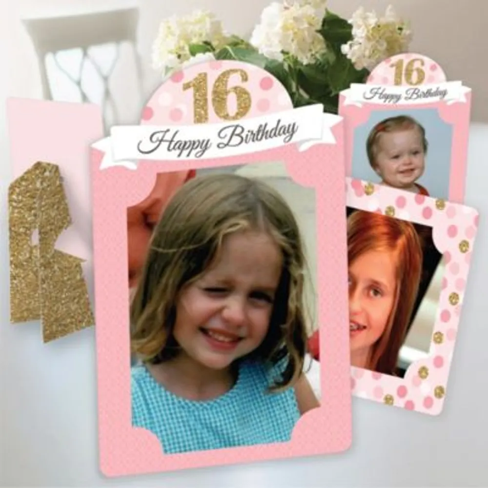 Adult 90th Birthday - Gold - Birthday Party 4x6 Picture Display