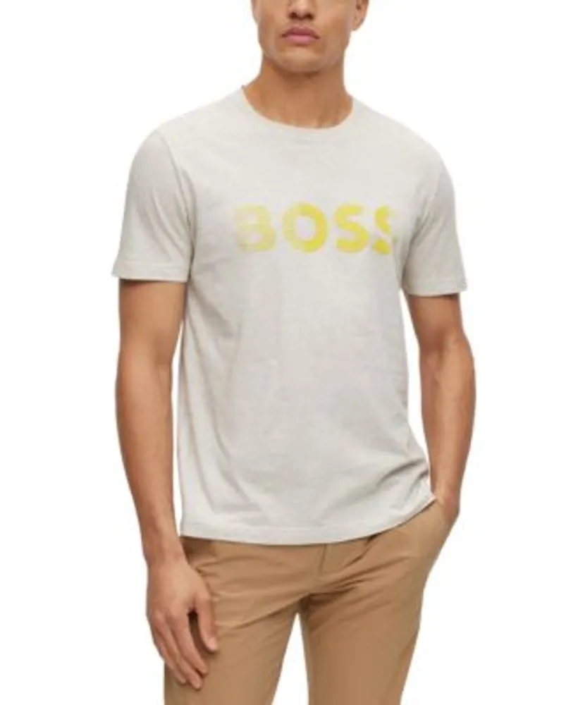 BOSS - Cotton-jersey T-shirt with rhinestone logo and artwork