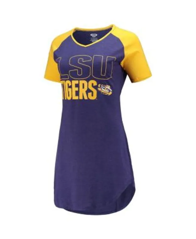 Concepts Sport Women's Gold, Heathered Royal Los Angeles Rams Meter Raglan  V-Neck Knit Nightshirt