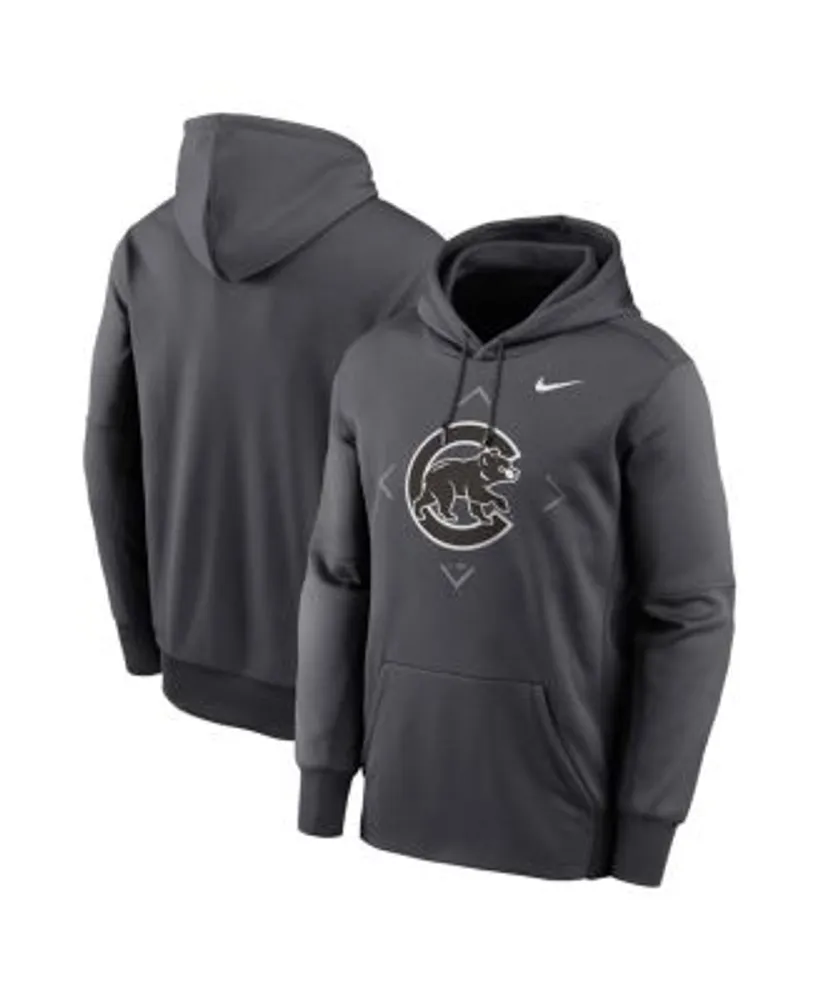 Chicago Cubs Nike Logo Therma Performance Pullover Hoodie - Gray