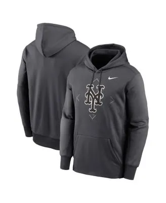 Men's Nike Anthracite Atlanta Braves Bracket Icon Performance Pullover Hoodie Size: Medium