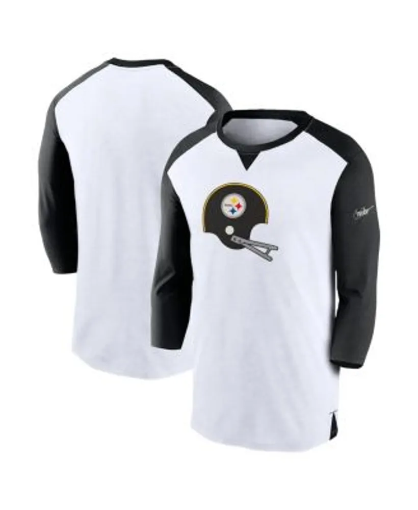 Nike Men's White, Black Pittsburgh Steelers Rewind 3/4-Sleeve T-shirt