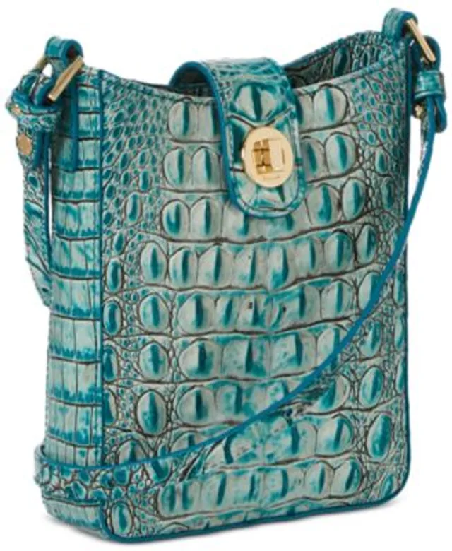 BRAHMIN Melbourne Collection Mineral Blue Margo Crocodile-Embossed  Crossbody Bag