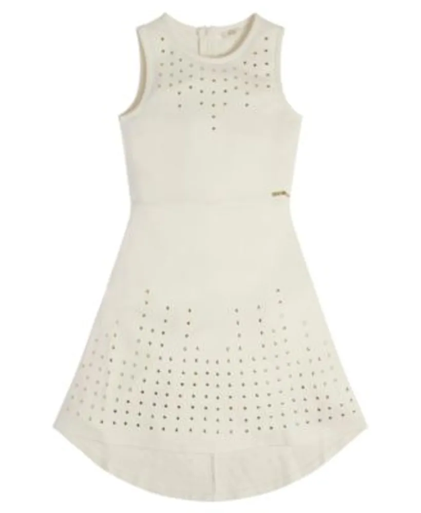 GUESS Teen Girls Ivory & Gold Knitted Dress