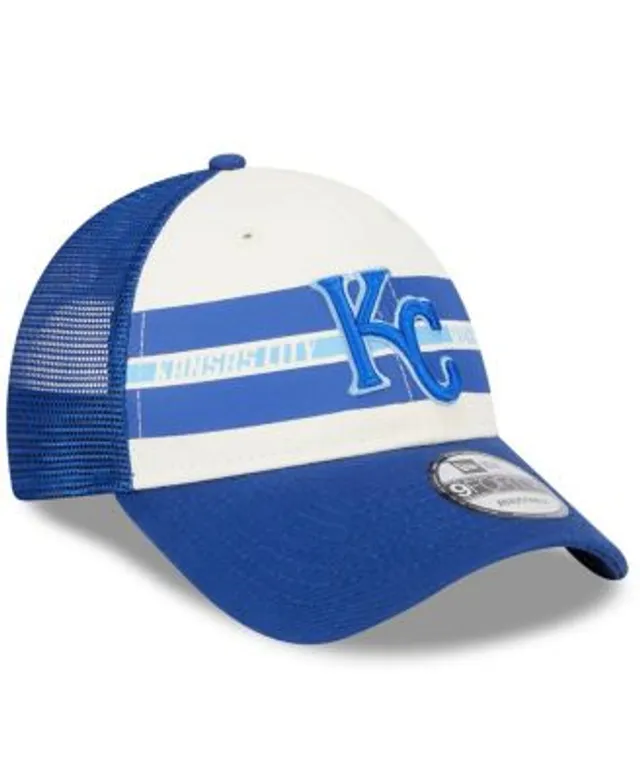 Men's New Era Royal Kansas City Royals Striped Beanie Hat