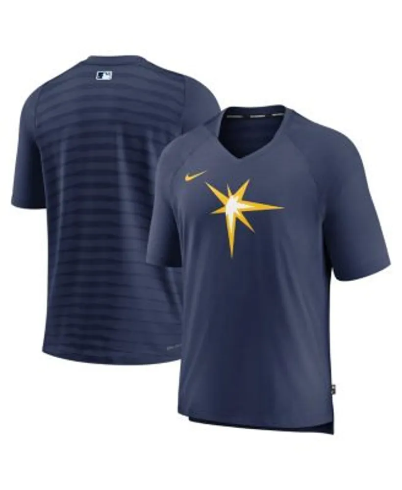 Nike Men's Navy Tampa Bay Rays Authentic Collection Pregame Raglan  Performance V-Neck T-shirt
