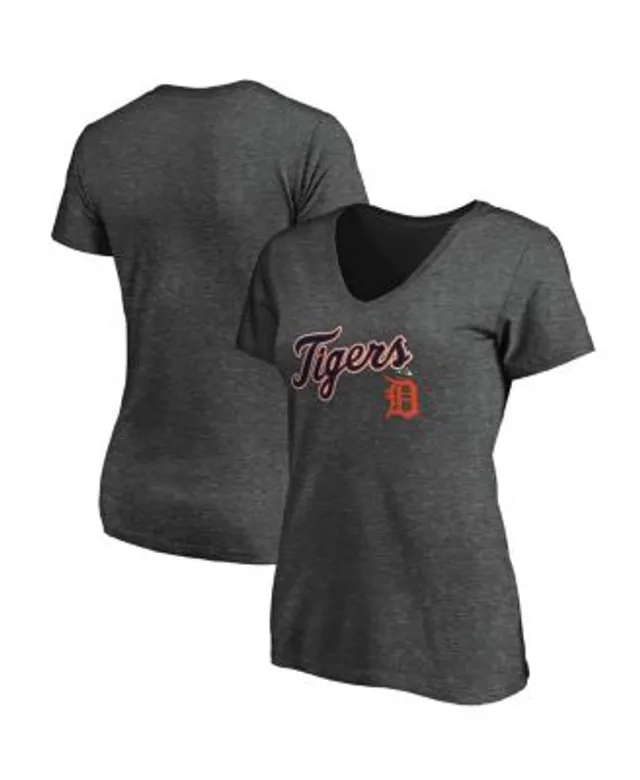 Fanatics Women's Navy Detroit Tigers Team Logo Lockup V-Neck T