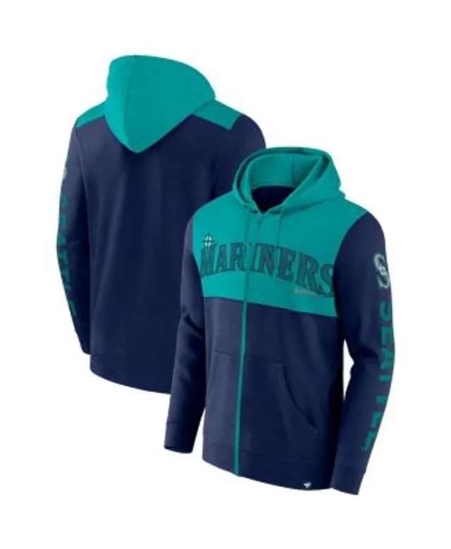 Youth Navy Seattle Mariners Team Color Wordmark Full-Zip Hoodie